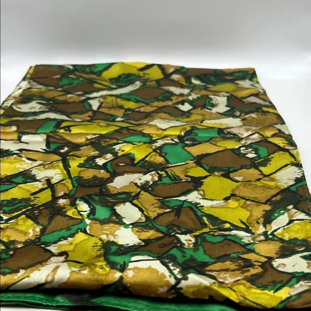 Vintage Designer Jones New York Silk Scarf Geometric Jewel Tones Vibrant Colors